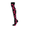 Overknee Kniekous zwart met roze polkadots