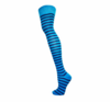 Overknee kniekous blauw gestreept