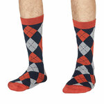 Bamboe Herensokken Argyle Oranje