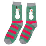 Bamboe Herensokken Streep & Sneeuwpop Groen