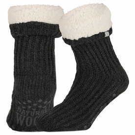 Natural Home grip sokken Black melange
