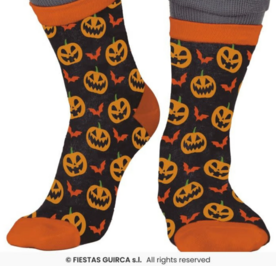 Halloween sokken - Pompoenen en vleermuizen