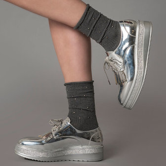 Sokken Jane in Grijs met Glittertje in Maat 35-38