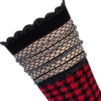 Sokken Jamie Lang in Zwart met Rood in Maat 35-38