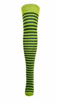Overknee kniekous groen gestreept