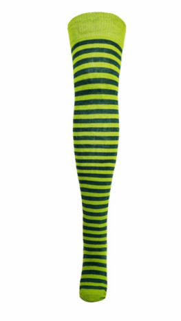 Overknee kniekous groen gestreept