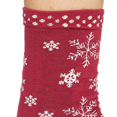 Sokken Thought Bamboe Snowflake in Rood