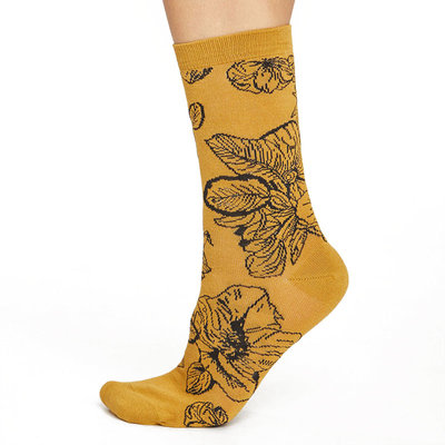 Sokken Thought Bamboe Bloemen Gold