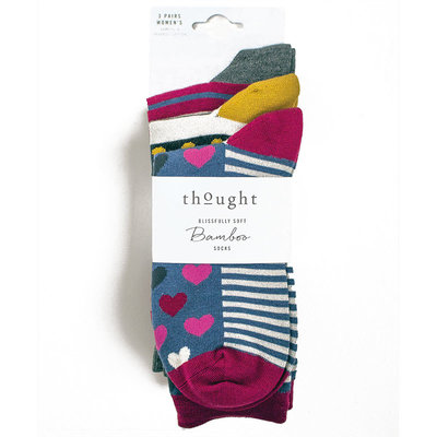Bamboe Damessokken 3-pack Hearts & Stripes
