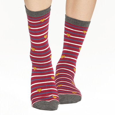 Bamboe Damessokken 3-pack Hearts & Stripes