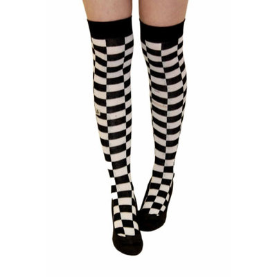 Kousen Overknee Blok Zwart/Wit