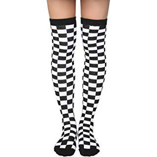 Kousen Overknee Blok Zwart/Wit