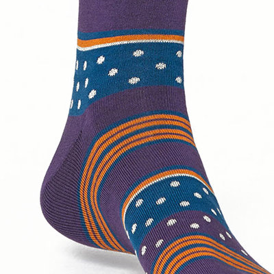 Bamboe Herensokken Spot & Stripe Plum
