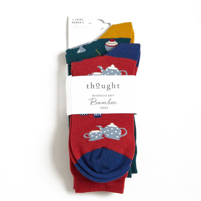 Bamboe Damessokken 2-pack Thee & Taart