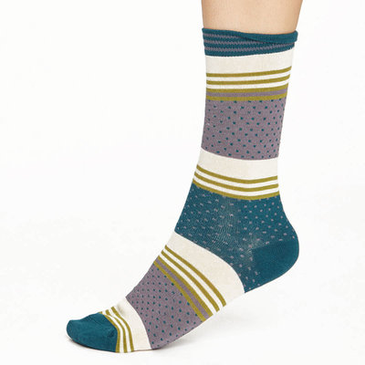 Sokken Thought Bamboe Dotty Stripe in Grijs