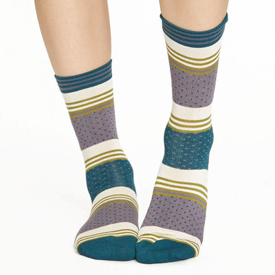 Sokken Thought Bamboe Dotty Stripe in Grijs