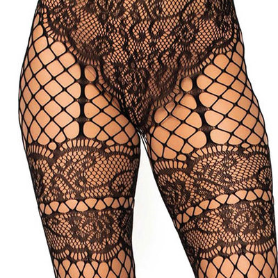 Netpanty met Jacquard en Jarretel effect