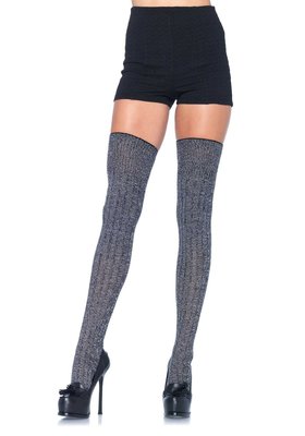 Kousen Luxe Overknee Rib Knit Grijs