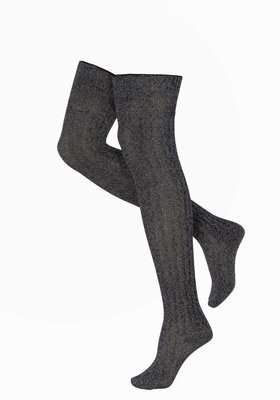 Kousen Luxe Overknee Rib Knit Grijs