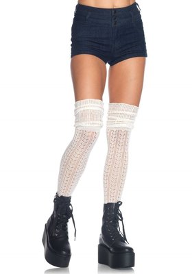 Kousen Luxe Overknee Ivoor Gebreid