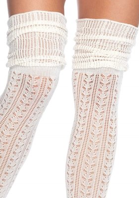 Kousen Luxe Overknee Ivoor Gebreid