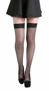 Kousen Net Stay up Zwart Plus Size