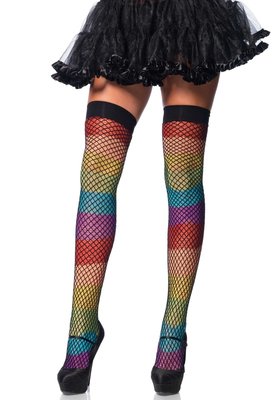 Kousen Net Stay Up in Regenboogkleuren