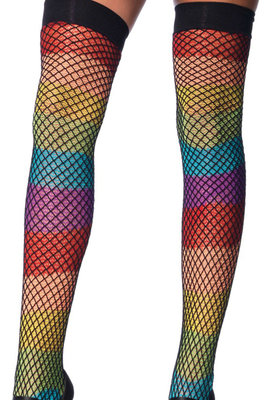 Kousen Net Stay Up in Regenboogkleuren