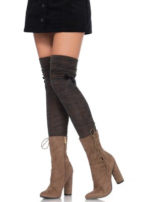 Kousen Luxe Scrunch Bruin met Strikje