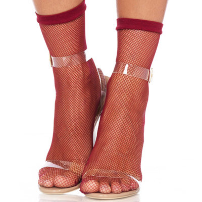 Sokken Enkel Visnet Burgundy