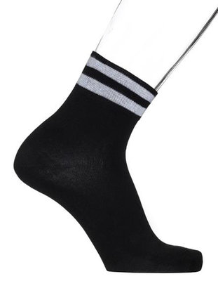 Sokken Heren Quarter Stripe Zwart