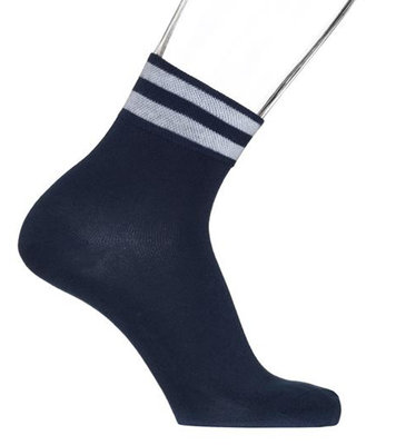 Sokken Heren Quarter Stripe Licht Navy