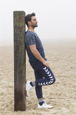 Sokken Heren Quarter Stripe Licht Navy