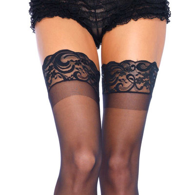 Kousen Stay Up Transparant Kanten Rand Plussize