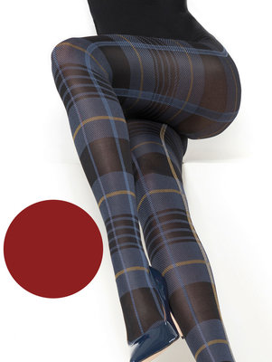 Panty Marc Marcs Karmen Ruit in Zwart met Bordeaux
