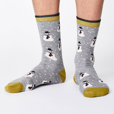 Bamboe Herensokken Snowman Grey Marle