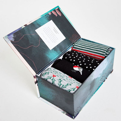 Bamboe Sokken Giftbox Heren Kerst