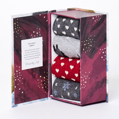 Bamboe Sokken Giftbox Dames Kerst