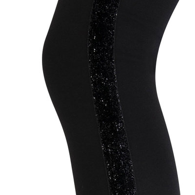 Kinderlegging Katoen Zwart met Zwarte Glitterstreep