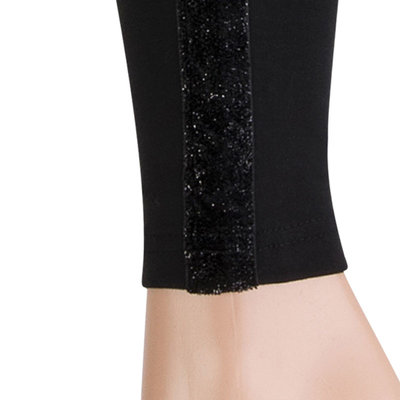 Kinderlegging Katoen Zwart met Zwarte Glitterstreep