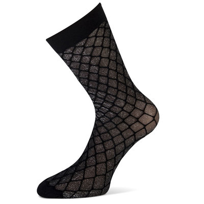 Sokken Enkel Panty Zwart met Zilver Lurex