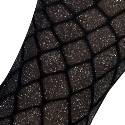 Sokken Enkel Panty Zwart met Zilver Lurex
