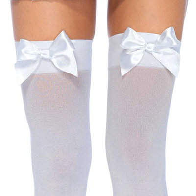 Kousen Strik Wit Overknee
