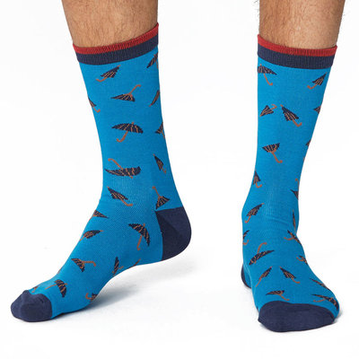 Bamboe Herensokken Gentlemen Blauwe Paraplu