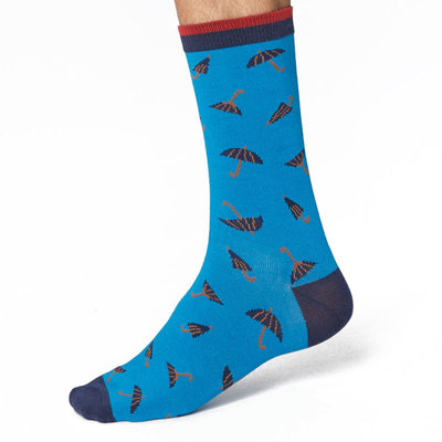 Bamboe Herensokken Gentlemen Blauwe Paraplu