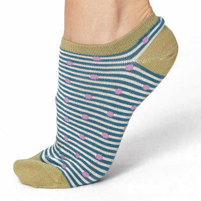 Sneakersok Dames Spot Stripe Kingfisher