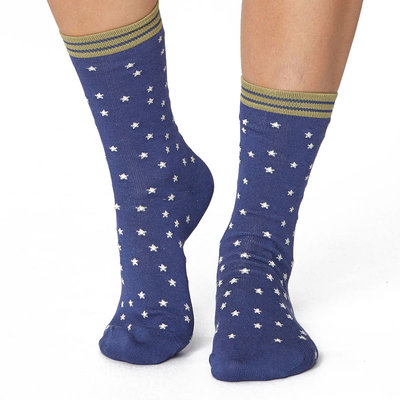 Sokken Thought Bamboe Star Spot Ocean Blue