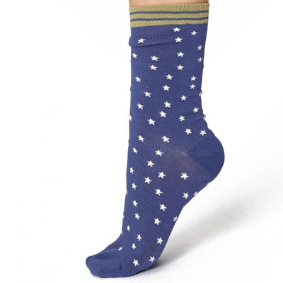 Sokken Thought Bamboe Star Spot Ocean Blue