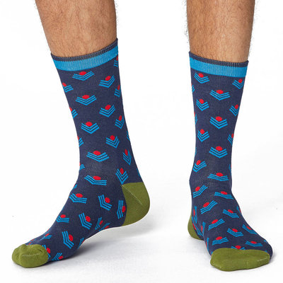 Bamboe Herensokken Chevron Navy
