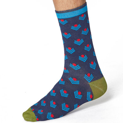 Bamboe Herensokken Chevron Navy